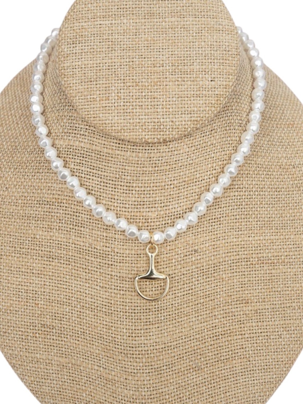 Juliet by Crystal Avenue Gold Tone Equine Grace Pearl Choker Necklace (NWT)